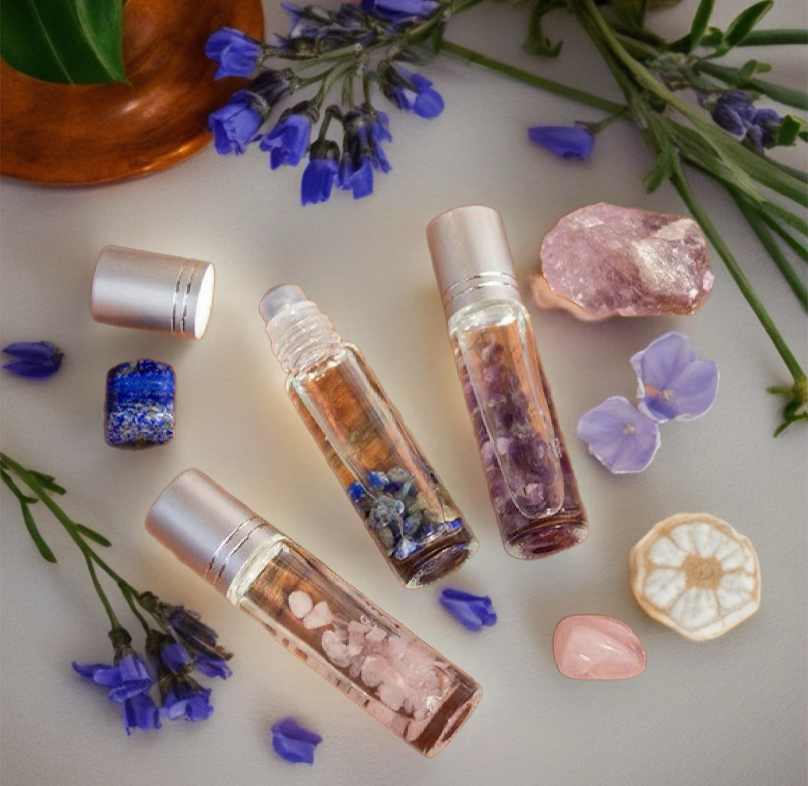 Roller Ball Bottles with Crystals - (3 pack)