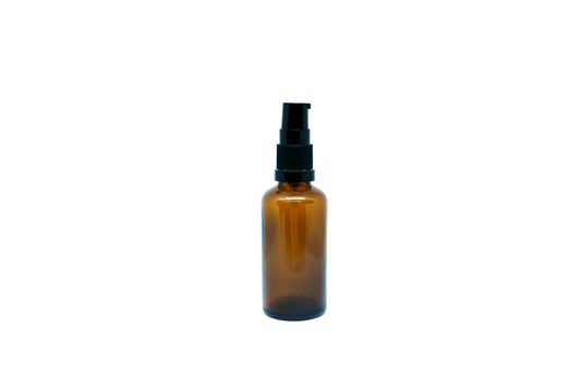 Amber 100 mL glass bottle with serum top and cover