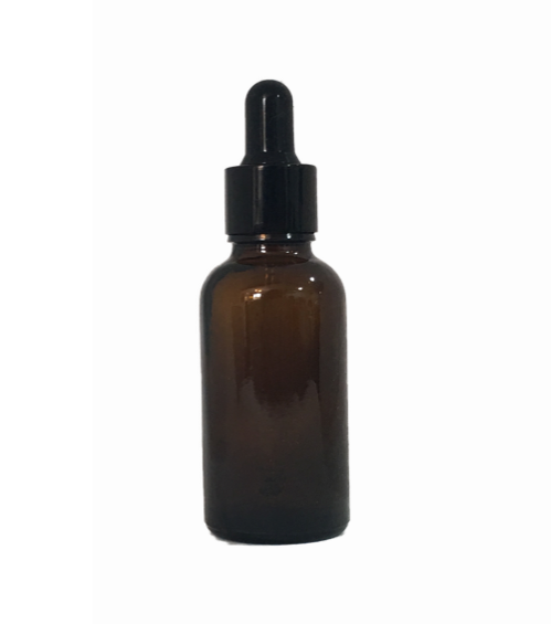 30ml Amber Glass Bottle – with Black Tamper Dropper