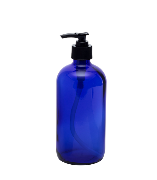 500ml Blue Glass Bottles with Pump Top