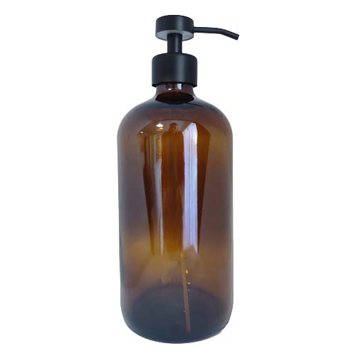 1 Litre Amber Glass bottle – with Foaming Soap Dispenser